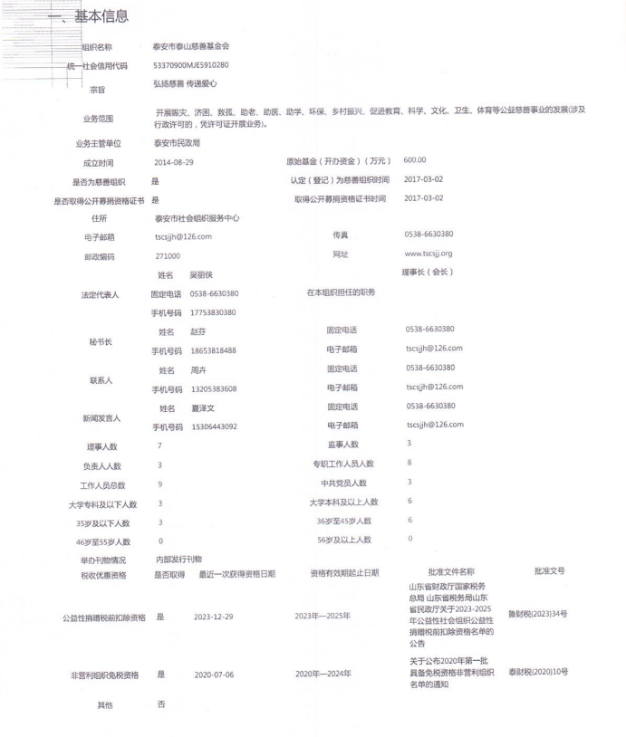 泰山慈善基金会2024年年报(图2)