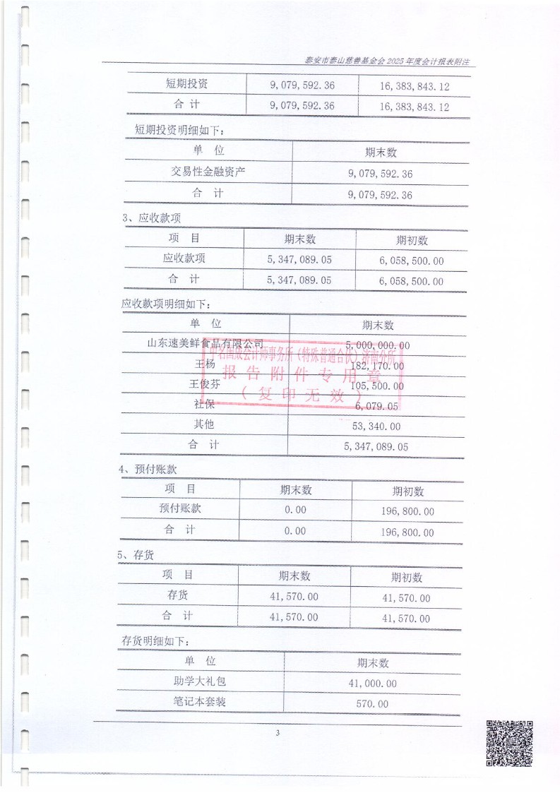 泰山慈善基金会2025年审计报告(图12)